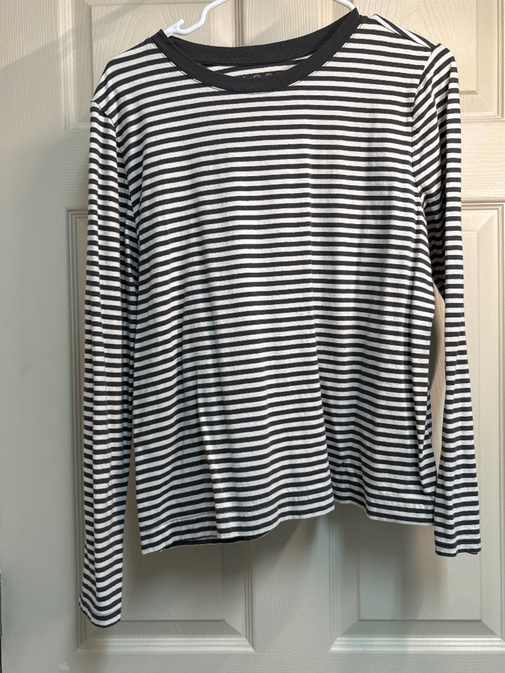 Loft olive and cream stripped t-shirt